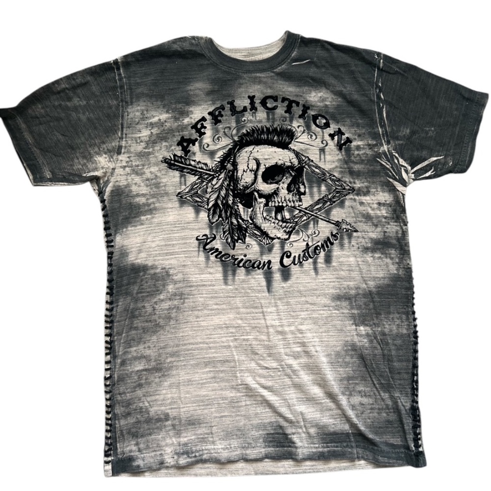 Affliction Mens Tshirt Skull XL Retro Y2K